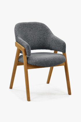 Sötét tölgyfa étkezőszék tartós textil kárpittal, Beny modell